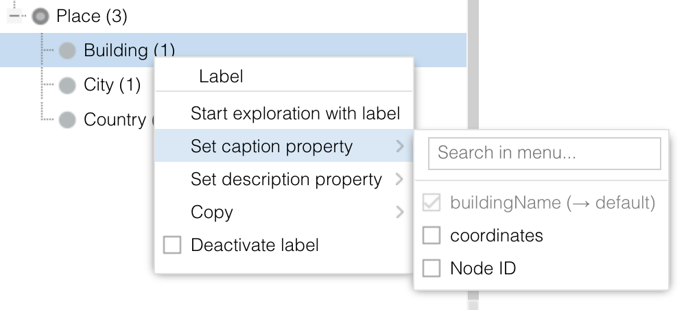 Caption configuration Categories Config