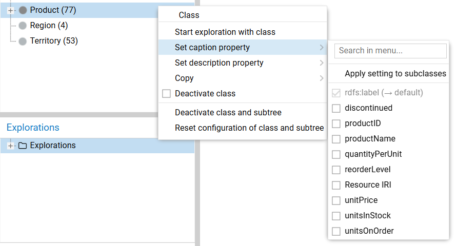Caption Configuration Menu