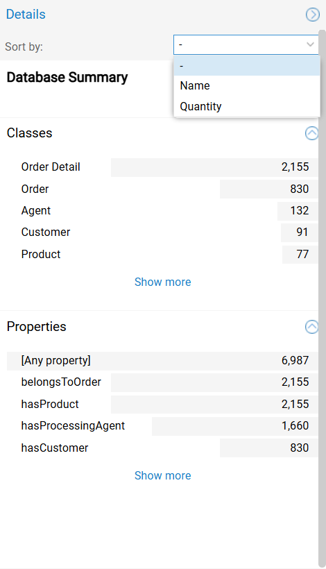 Database Summary Panel